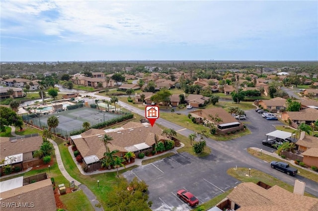 aerial view with a residential view