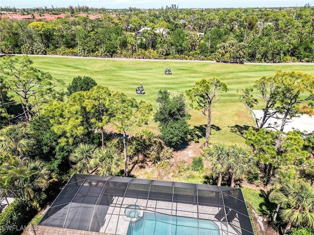 aerial view with view of golf course