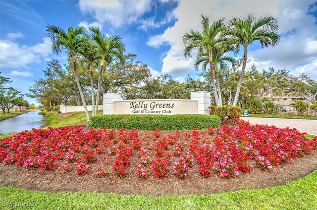 12488 Kelly Pine Ct, Fort Myers, FL 33908 - community / neighborhood sign with a water view