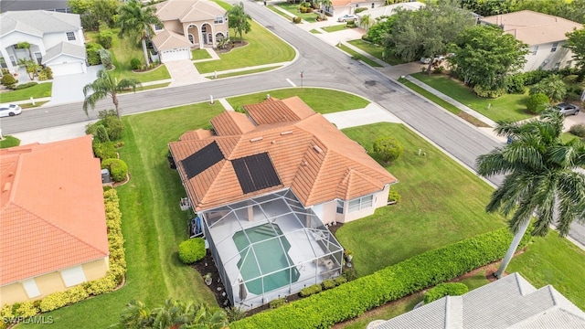 aerial view with a residential view