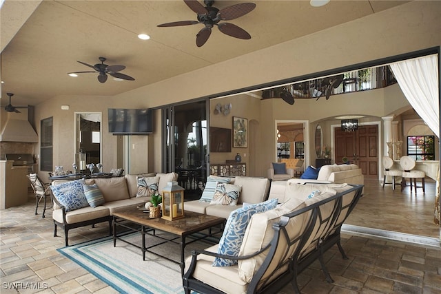 view of patio featuring an outdoor hangout area