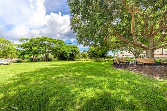 view of yard featuring fence