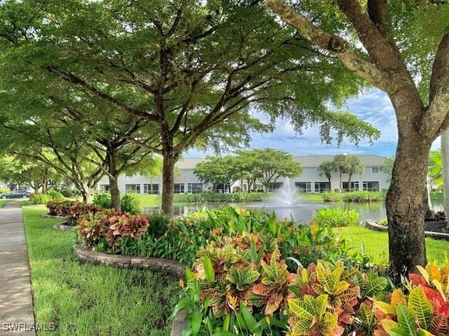 view of community featuring a water view