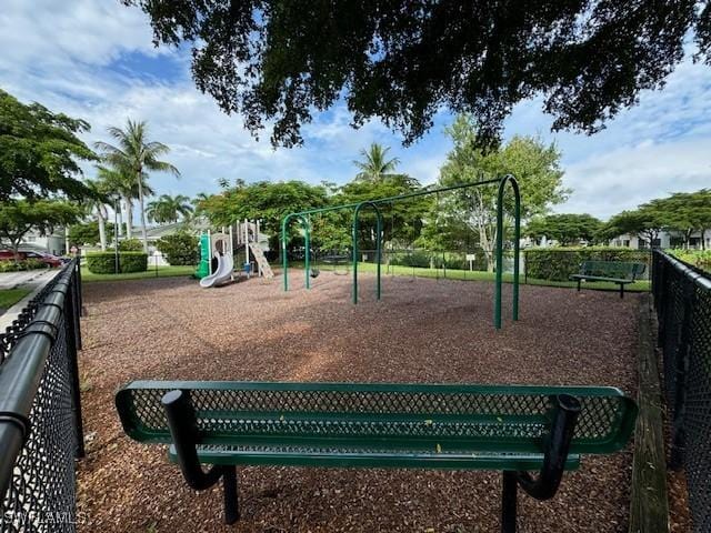 community playground with fence