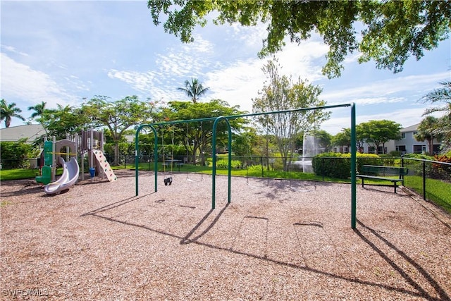 community playground featuring fence