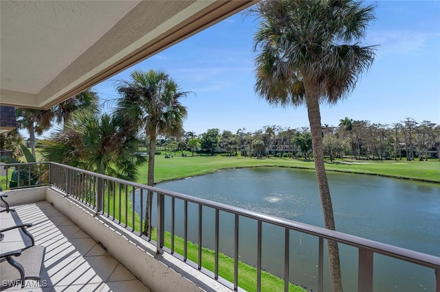 balcony with a water view