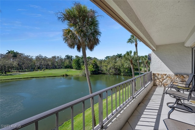 balcony with a water view