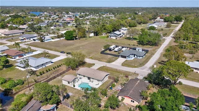 aerial view with a residential view