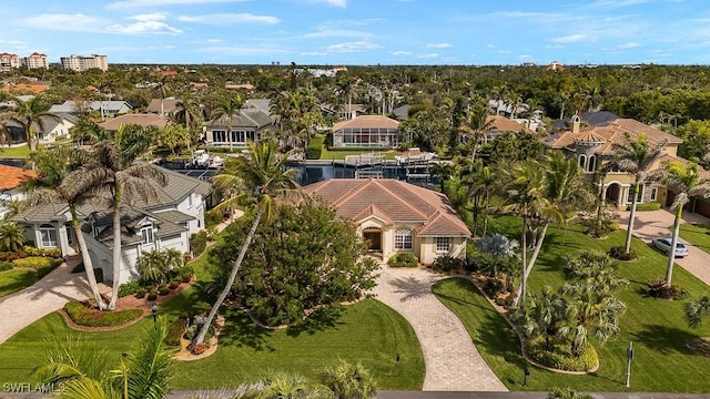 bird's eye view with a residential view