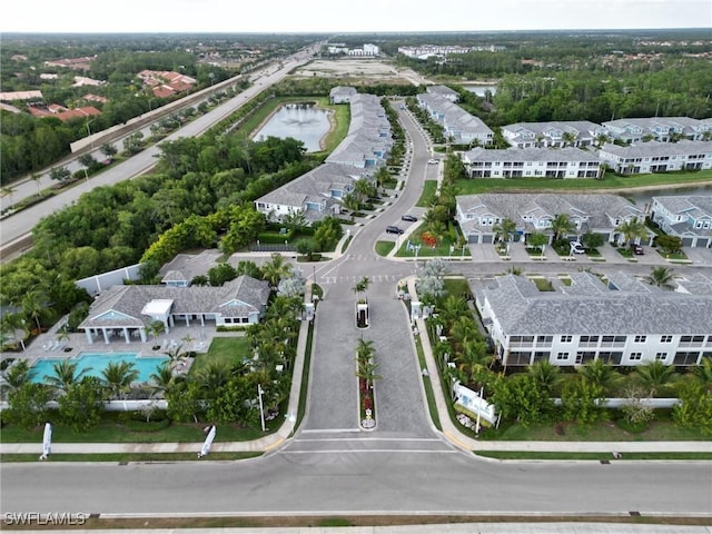 bird's eye view with a residential view