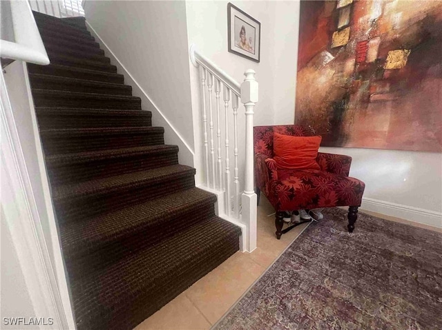 stairs with baseboards