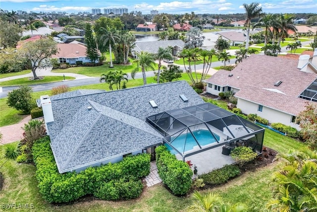 drone / aerial view featuring a residential view