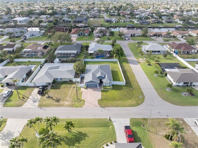 aerial view with a residential view