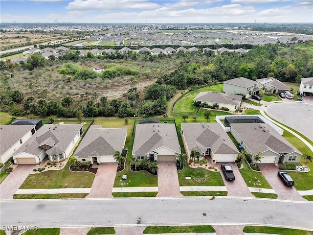 aerial view with a residential view