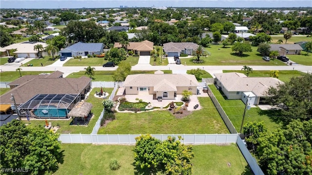 bird's eye view with a residential view