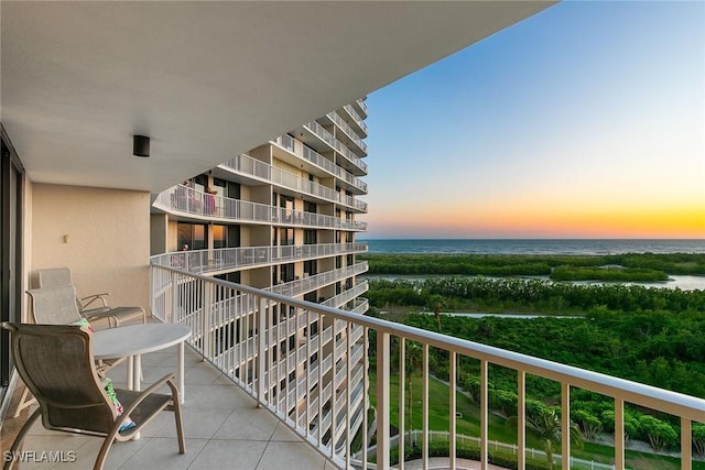 balcony with a water view