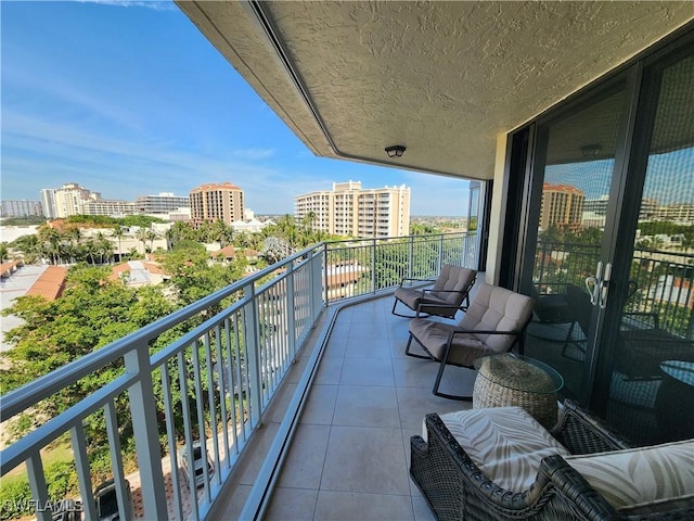 balcony with a view of city