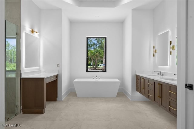 3233 64th St SW, Naples, FL 34105 - bathroom featuring vanity and a soaking tub