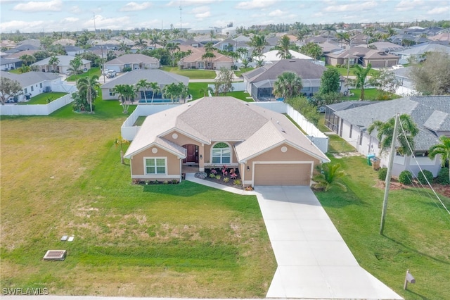 aerial view with a residential view