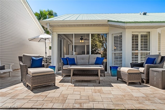 view of patio with an outdoor living space