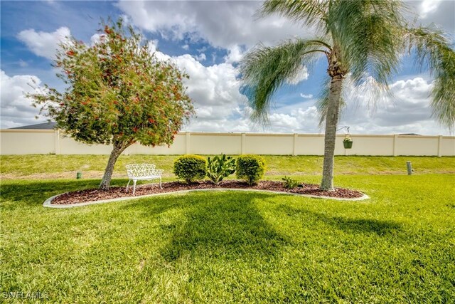 view of yard with fence