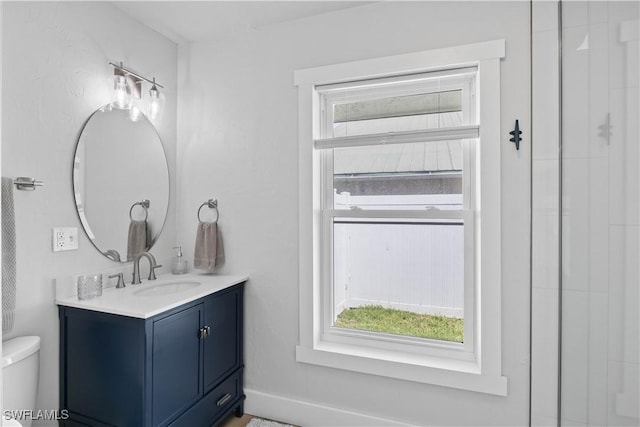 bathroom with toilet and vanity