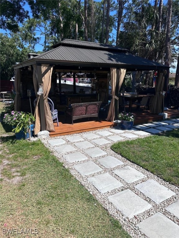 view of patio with a gazebo