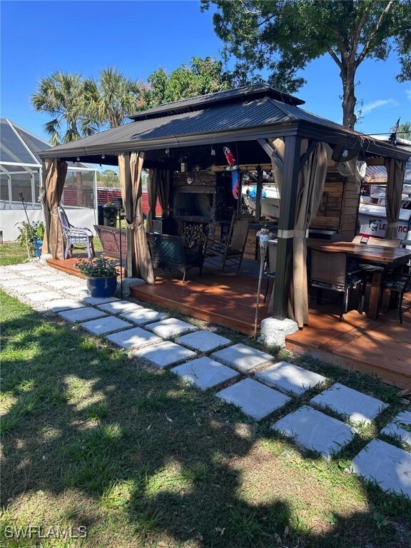 exterior space with a gazebo