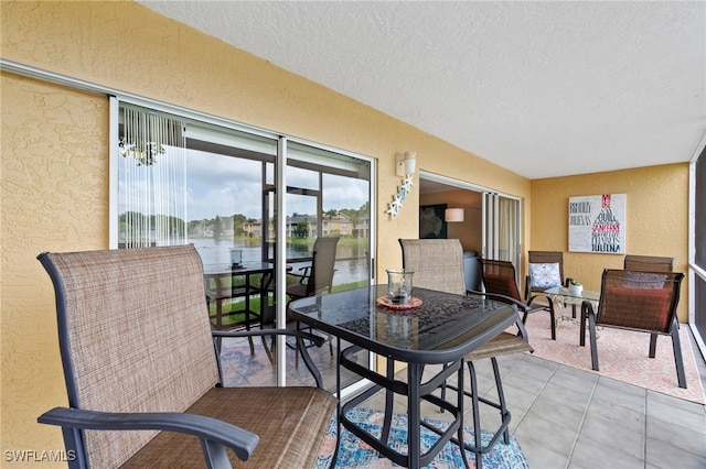 interior space with outdoor dining area