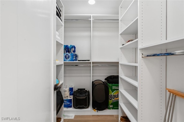 spacious closet featuring wood finished floors