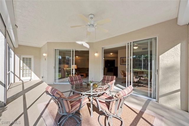 view of patio with a ceiling fan