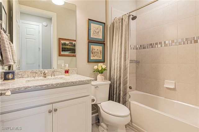 7658 Jacaranda Ln, Naples, FL 34114 - bathroom with vanity, toilet, and shower / bath combo