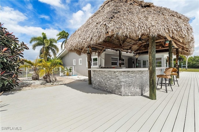 416 Seaworthy Rd, North Fort Myers, FL 33903 - wooden deck with fence