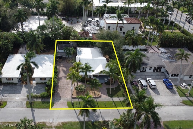 drone / aerial view with a residential view