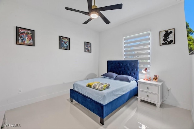 bedroom featuring a ceiling fan