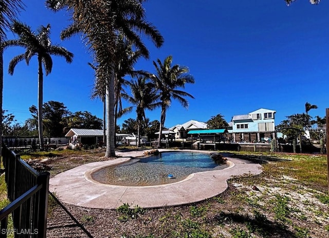 view of pool with fence