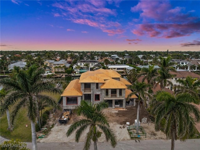 aerial view with a residential view