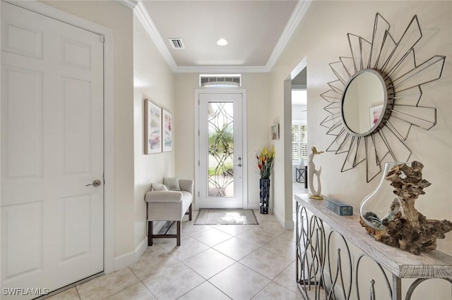 12121 Chrasfield Chase, Fort Myers, FL 33913 - entryway featuring light tile patterned floors and crown molding