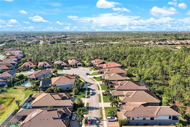 aerial view with a residential view