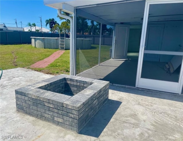 view of patio with a fenced backyard