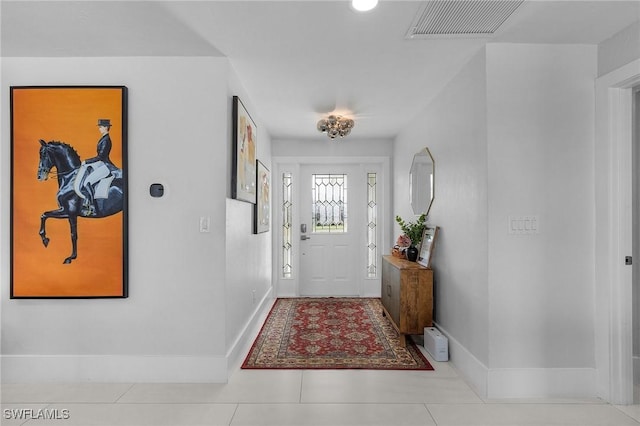 entrance foyer with visible vents and baseboards