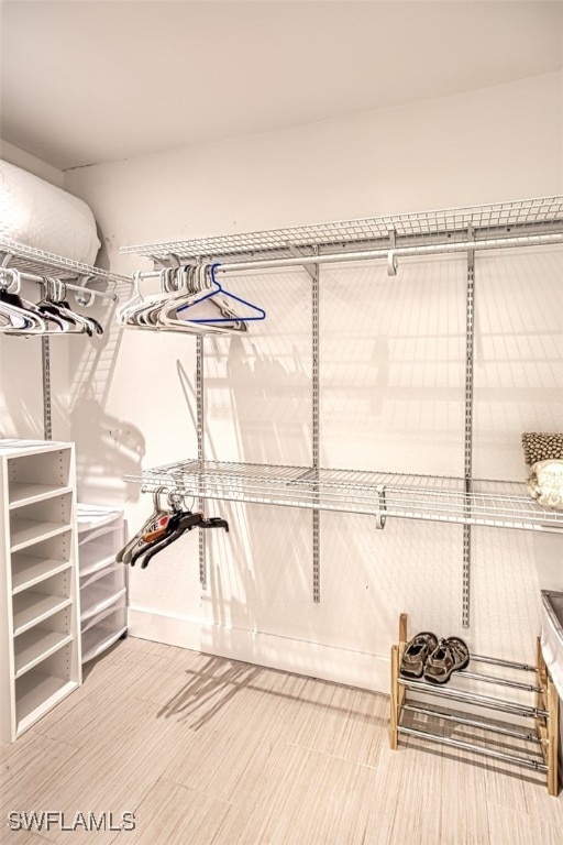 view of walk in closet