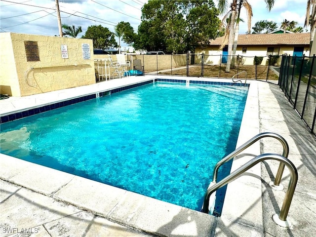 pool with fence private yard