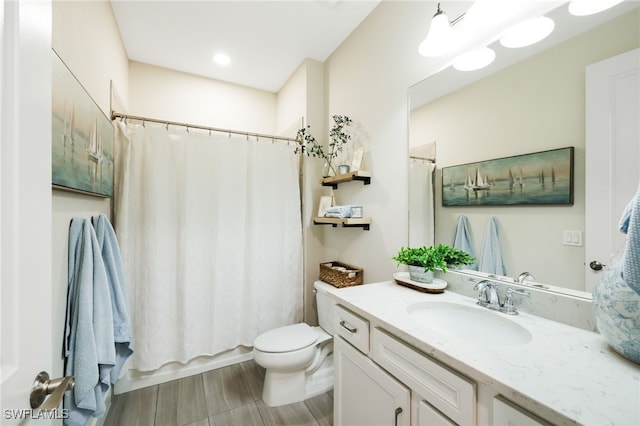 bathroom with toilet and vanity