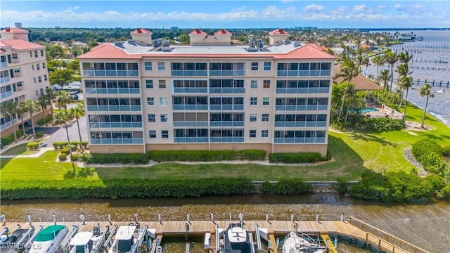 view of property with a water view