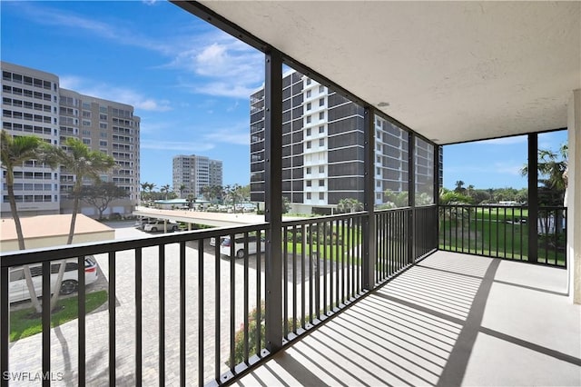 balcony with a view of city