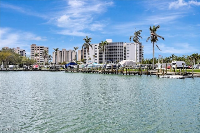 water view with a boat dock