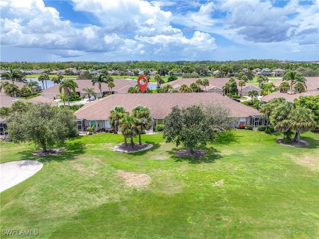 drone / aerial view featuring a residential view