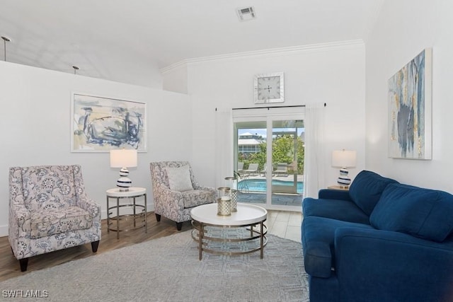 5311 Harborage Dr, Fort Myers, FL 33908 - living room with ornamental molding and wood finished floors