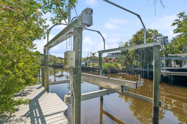 5311 Harborage Dr, Fort Myers, FL 33908 - dock with boat lift and a water view